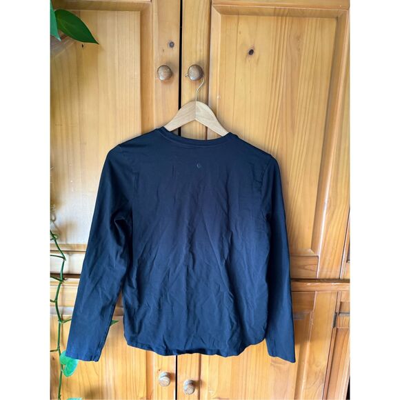 LULULEMON Classic LONG SLEEVE CREWBLACK PIMA COTTON SZ 8 - Picture 7 of 12
